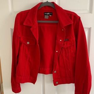 Parker Jeans: Red Denim Jacket